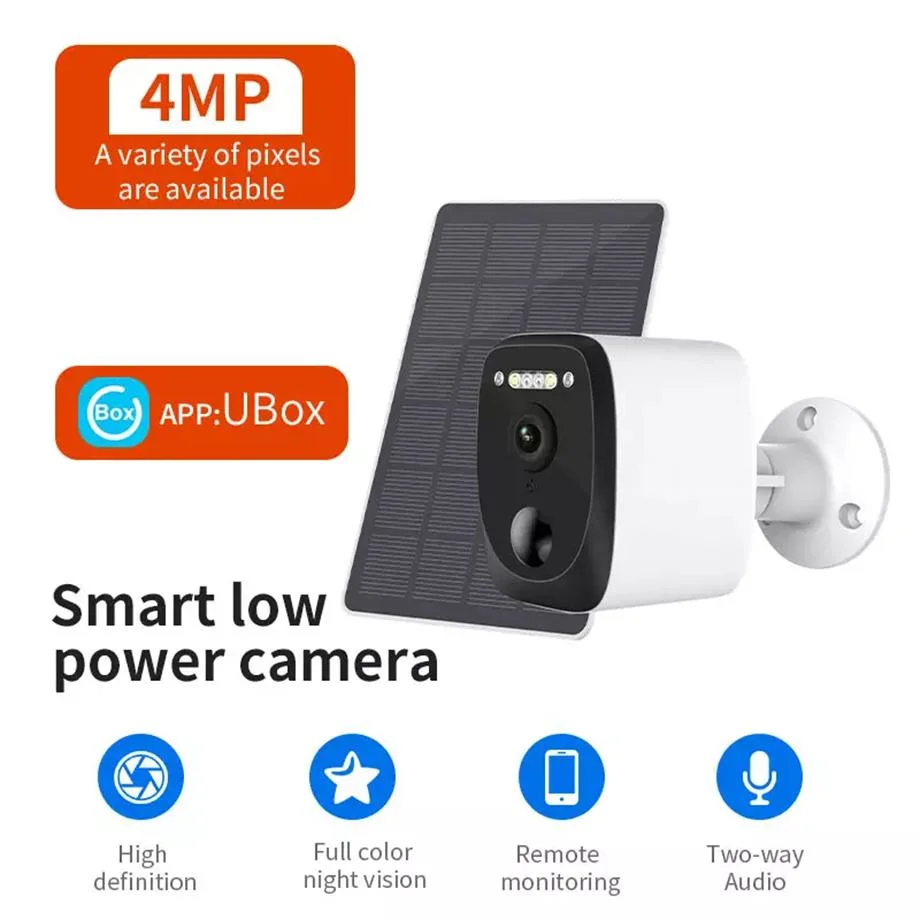 3/4MP Solar Panel Cameras WiFi 4G Outdoor Night Vision Two-Way Audio SD Card Cloud Storage